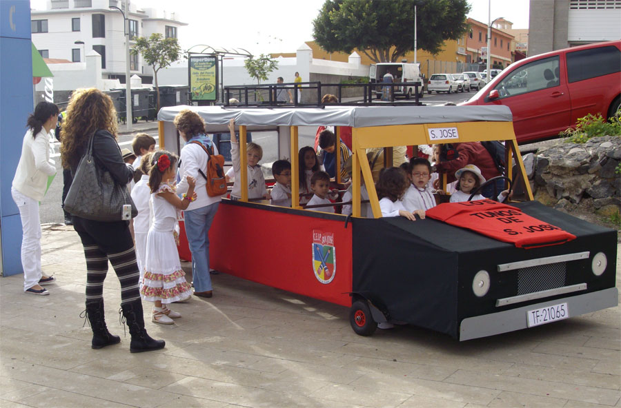 The Carnival bus from the local school, Breña Baja, La Palma