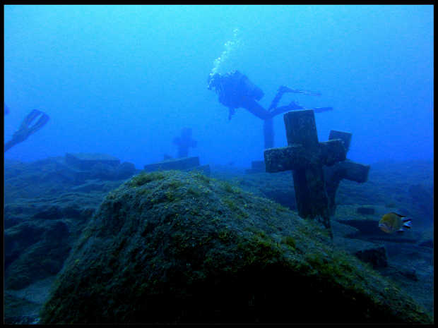 The underwater memorial to the Tazacorte martyrs off the coast of Tazacorte, La Palma. Photo: Christian Carlos Tdo. Rguez