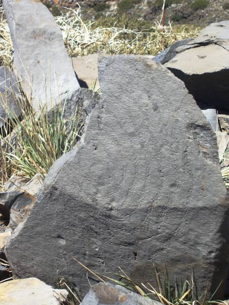 A spiral rock carving, Roque de los Muchachos, Garafia, La Palma