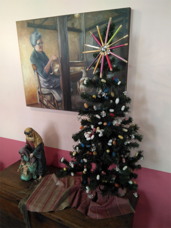 The Christmas tree in the silk museum in El Paso, La Palma