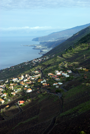 View from the crater, north towards Las Indias. View from the crater of San Antonio volcano, north towards Las Indias, Fuencaliente, La Palma island