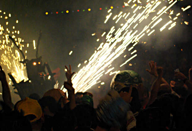 The devil dancing in the fiesta at Tijarafe, La Palma island The devil's fiesta at Tijarafe, La Palma island