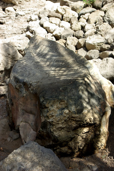 Prehispanic rock engraving, Belmaco cave, Mazo Prehispanic rock engraving, Belmaco cave, Mazo