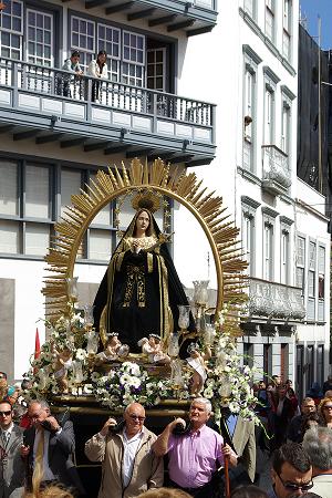 Procession with the statue of Our Lady of Loneliness, Santa Curz de la Palma Procession with the statue of Our Lady of Loneliness, Santa Curz de la Palma