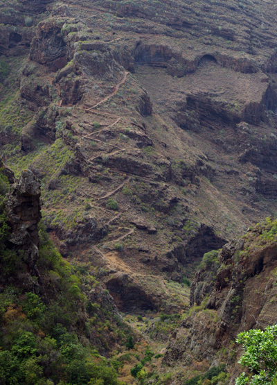 A steep section of long distance footpath in Garafia A steep section of long distance footpath in Garafia